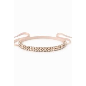 Bridal Pearl Rhinestone Belt Blush Satin Wedding Dress Sash